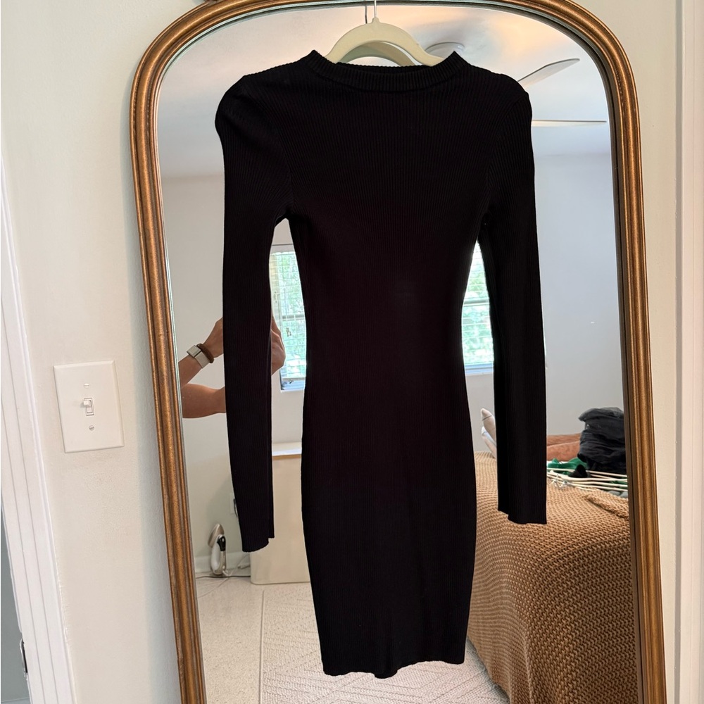 White Fox NEVER WORN Black Ribbed Dress